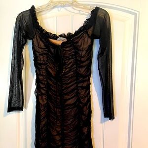 Tea and Cup nude and black dress size large EUC
